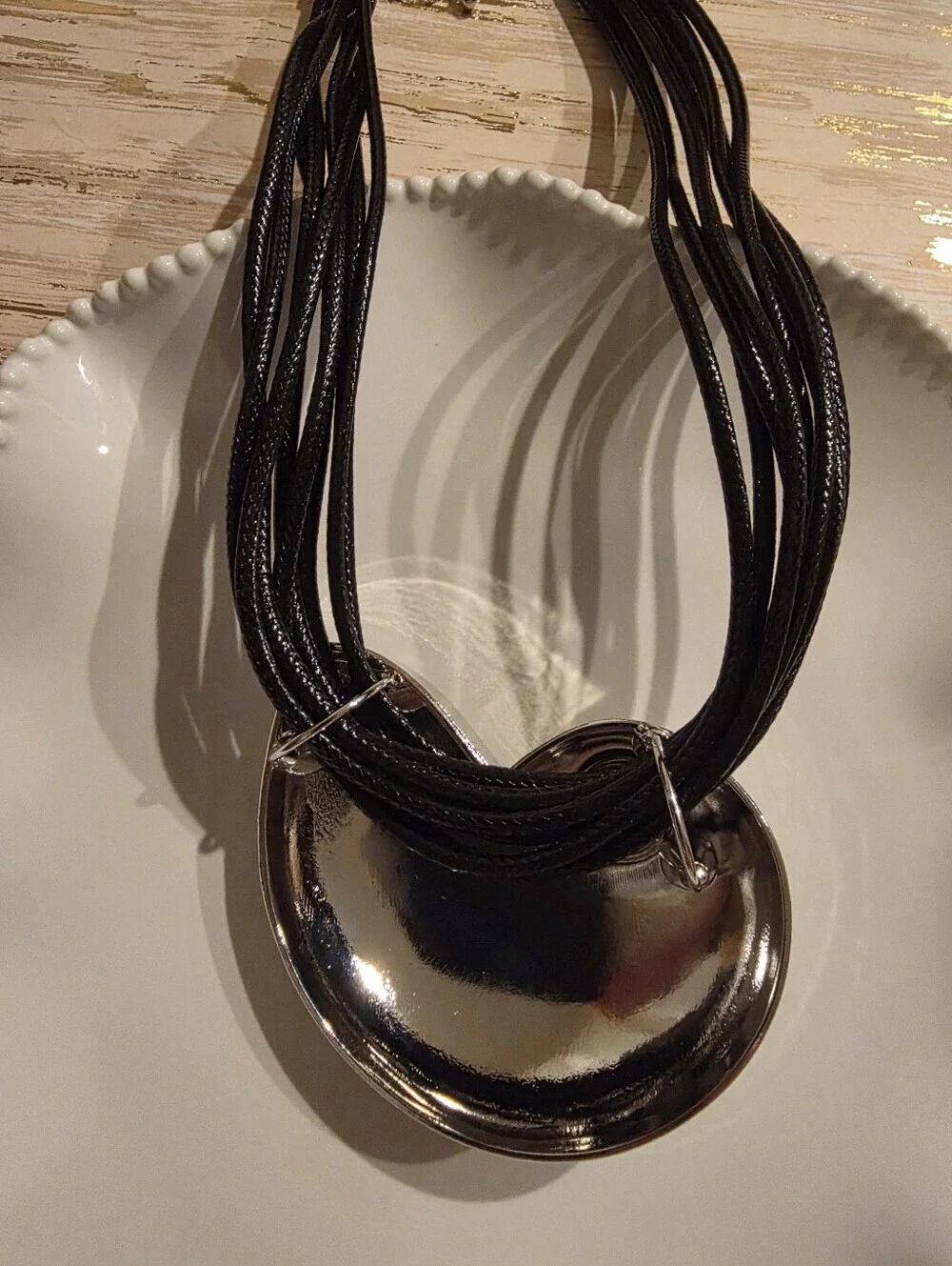 New! Silver Sea Snail Shell Statement Necklace • NWOT